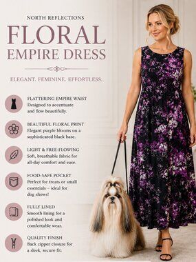 Elegant Floral Empire-Waist Dress